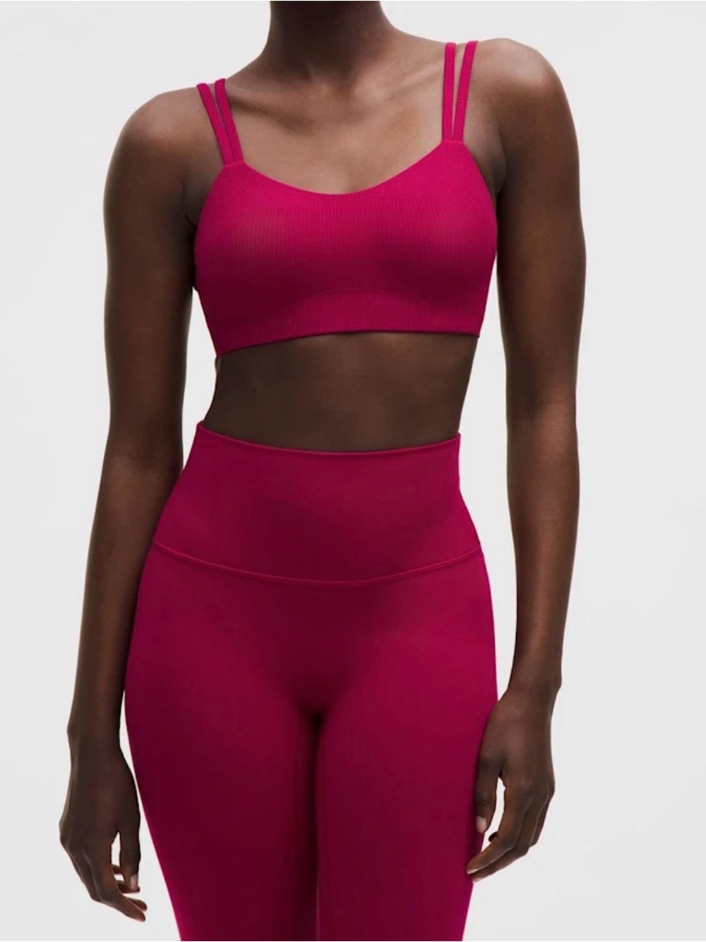 lululemon athletica Ribbed Double-Strap Bra - Magenta